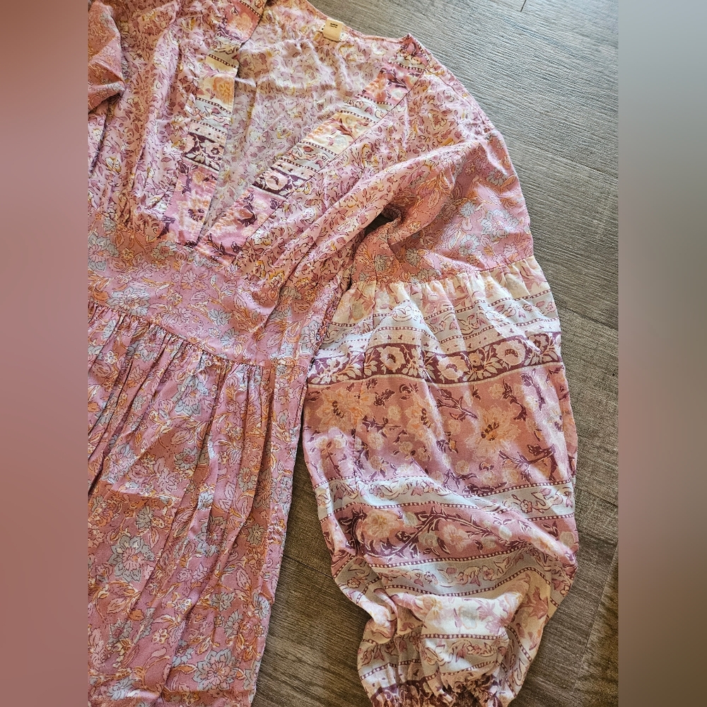 Billabong Cosmos Pink Floral Long Sleeve Maxi Dress - Picture 4 of 5